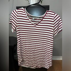 White and red striped shirt